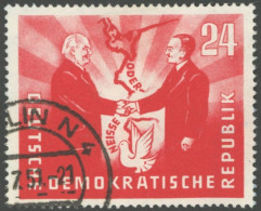 DDR 284I O, 1951, 24 Pf. Deutsch-polnische Freundschaft Mit Abart Fleck Im Schwanzgefieder Der Taube, Pracht - Altri & Non Classificati