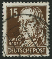 DDR 331vaXII O, 1953, 15 Pf. Dunkelbraun Hegel, Gestrichenes Papier, Wz. 2XII, Feinst, Gepr. Schönherr, Mi. 100.- - Used Stamps