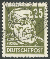 DDR 334zXI O, 1952, 25 Pf. Grauoliv Virchow, Wz. 2XI, Sonderstempel BERLIN C2, Pracht, Fotobefund Dr. Ruscher, Mi. 450.- - Autres & Non Classés