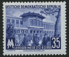 DDR 448bXI , 1955, 35 Pf. Dunkelblau Frühjahrsmesse, Wz. 2XI, Pracht, Gepr. Schönherr, Mi. 160.- - Gebraucht