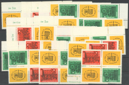 DDR 1012/3 , 1964, Leipziger Frühjahrsmesse, Alle 16 Zusammendrucke Komplett (W Zd 118-125 Und S Zd 44-51) Und 4 Viererb - Autres & Non Classés