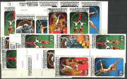 DDR 2983-86 O, 1985, Zirkus, Alle 16 Zusammendrucke Komplett (W Zd 645-52 Und S Zd 292-99), Ersttagsstempel, Pracht, Mi. - Sonstige & Ohne Zuordnung