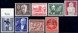 BERLIN 115-20,124/5 , 1954, 8 Verschiedene Prachtwerte, Mi. 75.50 - Used Stamps