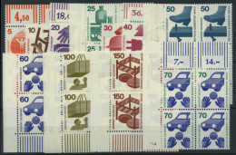 BERLIN 402-11,453 VB , 1971, Unfallverhütung Mit Ergänzungswert, In Eckrandviererblocks (bis Auf 10 Und 30 Pf.), Teils M - Unused Stamps