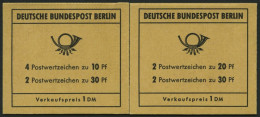 MARKENHEFTCHEN MH 6b,7b , 1970, Markenheftchen Brandenburgertor I Und II, Reklame Berliner Zoo, Pracht, Mi. 125.- - Se-Tenant