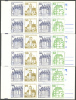 MARKENHEFTCHEN MH 11db,dc,de , 1980, 3 Markenheftchen Burgen Und Schlösser, Postfrisch, Pracht, Mi. 180.- - Se-Tenant