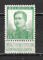 121V5** Petite Griffe Blanche Dans Le G De BELGIE  - Variété VARIBEL - MNH** - LOOK!!!! - 1901-1930