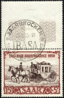 SAARLAND 291 O, 1950, 15 Fr. IBASA Mit Oben Anhängendem Leerfeld, Ersttags-Sonderstempel, Pracht, Gepr. Ney - Sonstige & Ohne Zuordnung