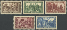 SAARLAND 299-303 , 1950, Volkshilfe, Postfrischer Prachtsatz, Mi. 75.- - Autres & Non Classés