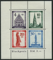 BADEN Bl. 1AI , 1949, Block Freiburg, Gezähnt, Mit Abart Sirene Neben Sockel Des Engels, Feinst, Gepr. Schlegel, Mi. 350 - Altri & Non Classificati