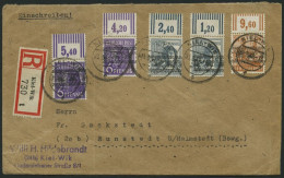 AMERIK. U. BRITISCHE ZONE 37,49,44I WOR BRIEF, 1948, 6 Pf. (2x), 12 Pf. (2x) Und 24 Pf. Bandaufdruck, Alle Walzendruck,  - Autres & Non Classés