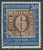 BUNDESREPUBLIK 115VI O, 1949, 30 Pf. 100 Jahre Briefmarken Mit Plattenfehler Weißer Schrägstrich Unter CH Im Unteren Deu - Gebruikt