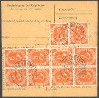 BUNDESREPUBLIK 126 BRIEF, 1954, 6 Pf. Posthorn Im Achterblock Und Waagerechten Paar Rückseitig Mit 10 Pf. Heuss Zusatzfr - Altri & Non Classificati