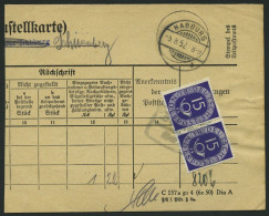 BUNDESREPUBLIK 129 Paar BrfStk, 1952, 15 Pf. Posthorn Im Waagerechten Paar (rechte Marke Abart 129I) Auf Zustellkarte (n - Storia Postale