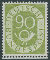 BUNDESREPUBLIK 138 , 1952, 90 Pf. Posthorn, Normale Zähnung, Postfrisch, Pracht, Mi. 550.- - Unused Stamps