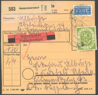 BUNDESREPUBLIK 138 BRIEF, 1954, 90 Pf. Posthorn, 2x Als Mehrfachfrankatur Auf Schnell-Paketkarte Aus NIEDERLEIERNDORF, F - Altri & Non Classificati