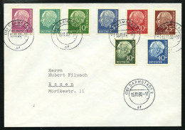 BUNDESREPUBLIK 179-260y BRIEF, 1960, Heuss Lumogen, Prachtsatz Auf Umschlag Mit Stempeln DARMSTADT 2af, Mi. (450.-) - Covers & Documents