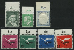 BUNDESREPUBLIK 204-10 , 1955, 7 Prachtwerte, Je Mit Oberrand, Mi. 60.- - Unused Stamps