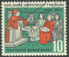 BUNDESREPUBLIK 356II O, 1957, 10 Pf. Universität Freiburg Mit Plattenfehler Bruch Der Senkrechten Mauerlinie Vor Dem Kin - Sonstige & Ohne Zuordnung