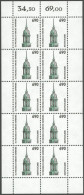 BUNDESREPUBLIK 1860KB , 1996, 690 Pf. St. Michaelis-Kirche Im Kleinbogen (10), Postfrisch, Pracht, Mi. 80.- - Autres & Non Classés