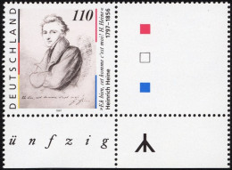 BUNDESREPUBLIK 1962L , 1997, 110 Pf. Heinrich Heine Mit Rechts Anhängendem Leerfeld, Pracht, Mi. -.- - Ungebraucht