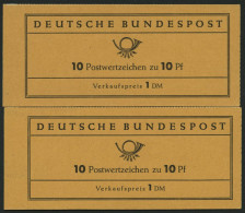 MARKENHEFTCHEN MH 6fbIV , 1960, Markenheftchen Heuss Lumogen, Nachauflage, Mit Rahmendruck R1 Und R2, 2 Heftchen Pracht, - Sonstige & Ohne Zuordnung