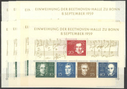 ENGROS Bl. 2 , 1959, Block Beethoven, 10x, Postfrisch, Pracht, Mi. 280.- - Sonstige & Ohne Zuordnung