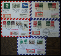 LOTS 1969/72, 5 Verschiedene R-Zettel Von Europäischen Großereignissen Auf 5 Frankierten Prachtkarten Mit Sonderstempeln - Other & Unclassified