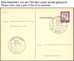 GANZSACHEN P 73 BRIEF, 1962, 8 Pf. Gutenberg, In Grotesk-Schrift, 68 Postkarten Leer Gestempelt Mit Verschiedenen Sonder - Sonstige & Ohne Zuordnung