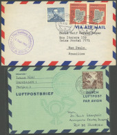 ERST-UND ERÖFFNUNGSFLÜGE 1953/4, 1. Flug Hamburg-Südamerika PANAIR Do BRASIL, 2 Verschiedene Prachtbelege - Other & Unclassified