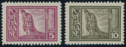 ÄGÄISCHE INSELN 24/5 , 1929, 5 Und 10 L. RODI, Falzrest, 2 Prachtwerte - Altri - Europa