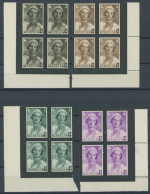 BELGIEN 407-14 VB , 1935, Tuberkulose In Unteren Eckrandviererblocks, Postfrisch, Pracht, Mi. 88.- - Other & Unclassified