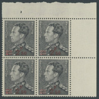 BELGIEN 479 VB , 1938, 2.50 Fr. Auf 2.45 Fr. König Leopold III Im Oberen Rechten Eckrandviererblock, Pracht, Mi. (120.-) - Altri & Non Classificati