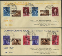 BELGIEN 781-89I,II BRIEF, 18.5.1947, COMMEMORATIVE FLIGHT, Brüssel-New York, 3 Verschiedene Flugpostbelege, Pracht, Müll - Autres & Non Classés