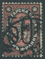 BULGARIEN 24 O, 1885, 50 Auf 1 Fr. Schwarz/rot, Pracht, Gepr. Drahn, Mi. 450.- - Other & Unclassified