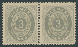 DÄNEMARK 22IYA Paar , 1875, 3 Ø Blaugrau/grau, Im Waagerechten Paar, Postfrisch, Pracht - Altri & Non Classificati