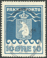 GRÖNLAND - PAKKE-PORTO 3 O, 1910, 10 Ø Blau, Rechts Mit Amtlicher Nachzähnung (Facit P 3IIC2), Pracht, Fotoattest Dr. De - Spoorwegzegels
