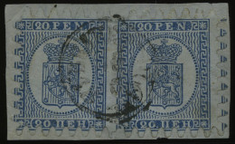 FINNLAND 8C Paar BrfStk, 1866, 20 P. Blau Im Waagerechten Angetrennten Paar Auf Briefstück, K1 BRAHESTAD, Praktisch Alle - Sonstige & Ohne Zuordnung