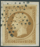 FRANKREICH 8a BrfStk, 1852, 10 C. Gelbbraun, Kabinettbriefstück, Mi. (700.-) - Altri & Non Classificati