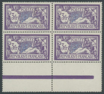 FRANKREICH 181 VB , 1925, 3 Fr. Violett/blau Allegorie Im Randviererblock, Postfrisch, Pracht, Mi. 200.- - Altri & Non Classificati