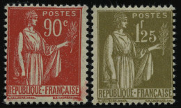 FRANKREICH 279,281 , 1932, 90 C. Dunkelrot Und 1.25 Fr. Dunkeloliv, Falzrest, 2 Prachtwerte - Autres & Non Classés