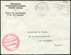 FRANKREICH FELDPOST 1961, K1 POSTE AUX ARMEES/A.F.N. Auf Armeebrief Der Frauensolidaritätsbewegung Der Sahara-Region Alg - Algerienkrieg