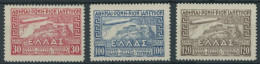 GRIECHENLAND 352-54 , 1933, Graf Zeppelin, Prachtsatz, Mi. 380.- - Sonstige & Ohne Zuordnung