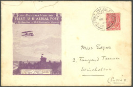 GROSSBRITANNIEN 124 BRIEF, 1911, 1 P. König Georg V Auf First U.K. AERIAL POST In Violett (offiziell Nicht Verkauft), Ka - Sonstige & Ohne Zuordnung