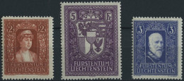 LIECHTENSTEIN 140-42 , 1933, Fürstenpaar Und Landeswappen, Falzreste, Prachtsatz - Other & Unclassified