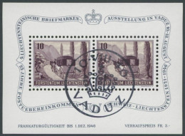 LIECHTENSTEIN Bl. 4 O, 1946, Block Vaduz, Ersttagssonderstempel, Pracht, Mi. 70.- - Other & Unclassified