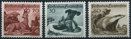 LIECHTENSTEIN 285-87 , 1950, 3. Jagdserie, Prachtsatz, Mi. 90.- - Other & Unclassified