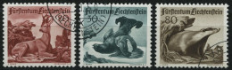 LIECHTENSTEIN 285-87 O, 1950, 3. Jagdserie, Prachtsatz, Mi. 80.- - Other & Unclassified