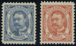 LUXEMBURG 76,82 , 1907/8, 25 C. Ultramarin Und 21/2 Fr. Rotorange, Falzrest, 2 Prachtwerte, Mi. 180.- - Andere & Zonder Classificatie