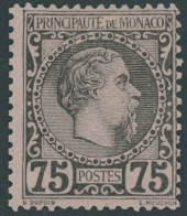 MONACO 8 , 1885, 75 C. Schwarz Auf Rosa, Falzreste, Pracht, Mi. 250.- - Andere & Zonder Classificatie